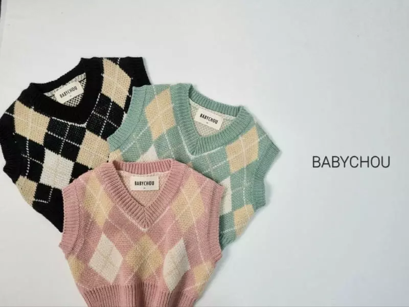 Babychou - Korean Children Fashion - #stylishchildhood - Argyle Vest