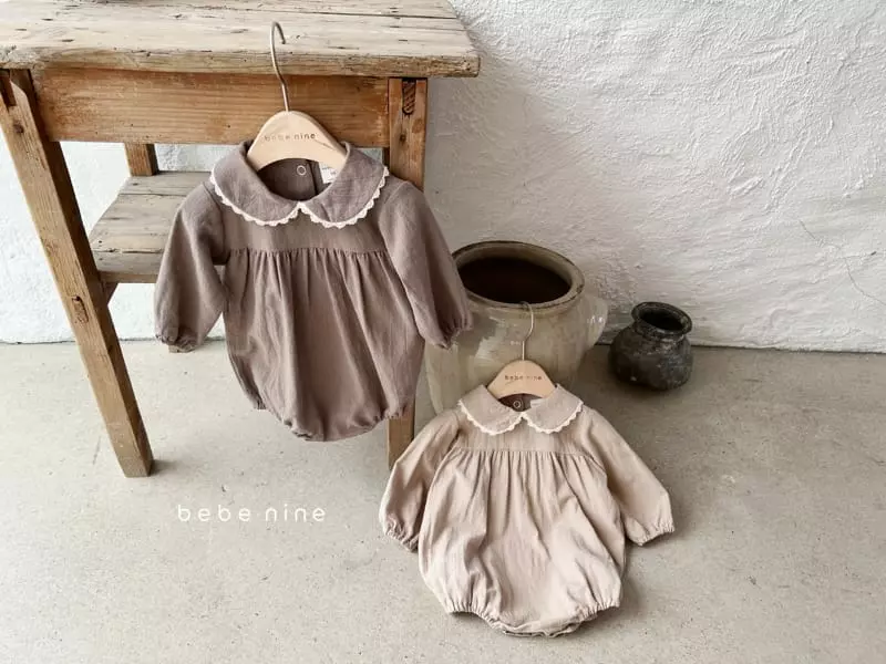 Bebe Nine - Korean Baby Fashion - #babyclothing - Cocoa Lace Bodysuit