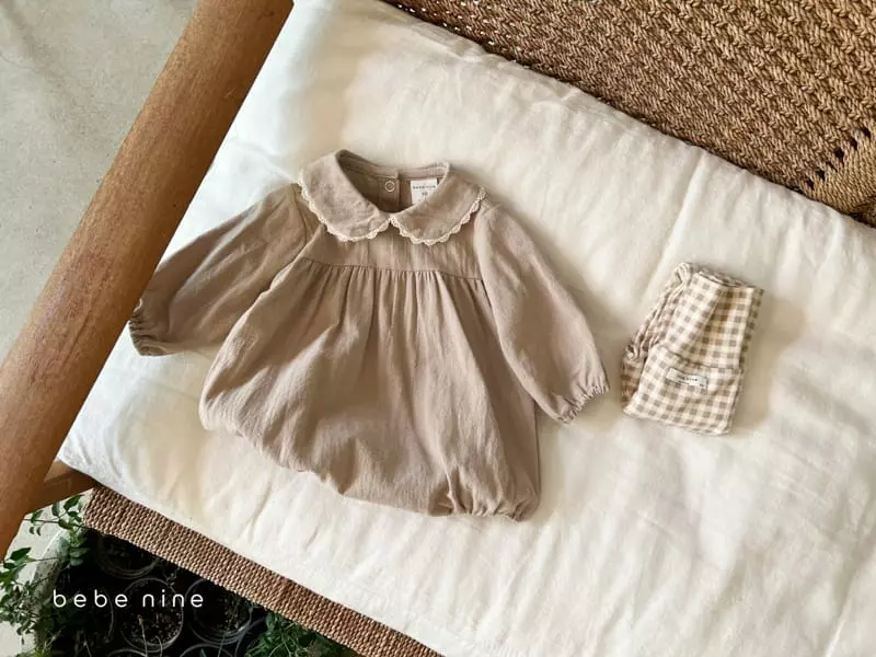 Bebe Nine - Korean Baby Fashion - #babyfashion - Cocoa Lace Bodysuit - 2