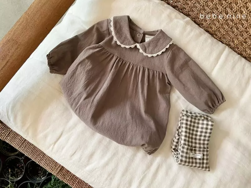 Bebe Nine - Korean Baby Fashion - #babyfever - Cocoa Lace Bodysuit - 3