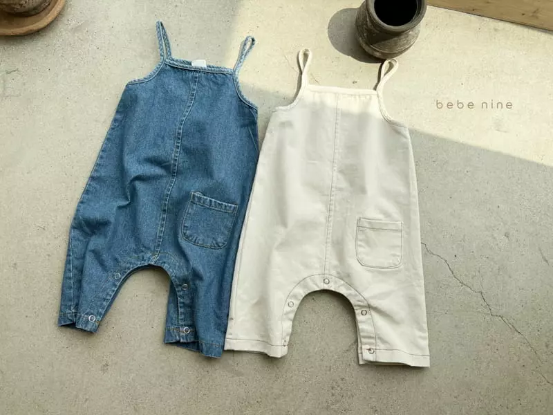 Bebe Nine - Korean Baby Fashion - #babylifestyle - Butter Dungarees Bodysuit Denim - 8