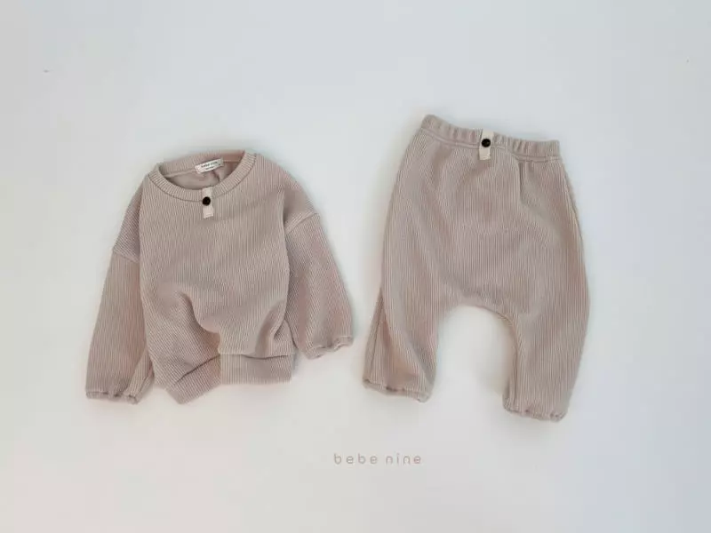 Bebe Nine - Korean Baby Fashion - #babylifestyle - Knit Daily Top Bottom Set - 3