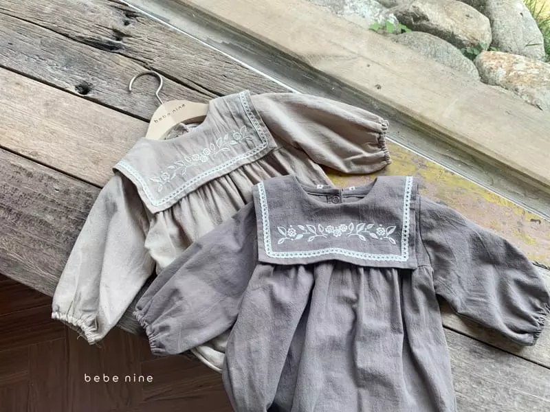Bebe Nine - Korean Baby Fashion - #babyootd - Sorbe Embroidery Bodysuit