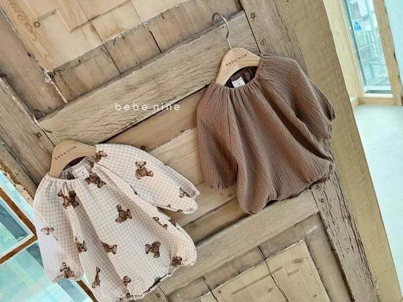 Bebe Nine - Korean Baby Fashion - #babyoutfit - Bear Check Brown Bodysuit - 3