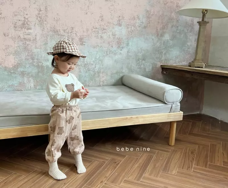 Bebe Nine - Korean Baby Fashion - #babyoutfit - Circle Bear Top Bottom Set - 4