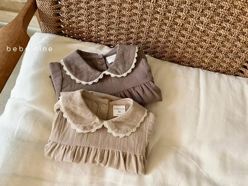 Bebe Nine - Korean Baby Fashion - #babyoutfit - Cocoa Lace Bodysuit - 8