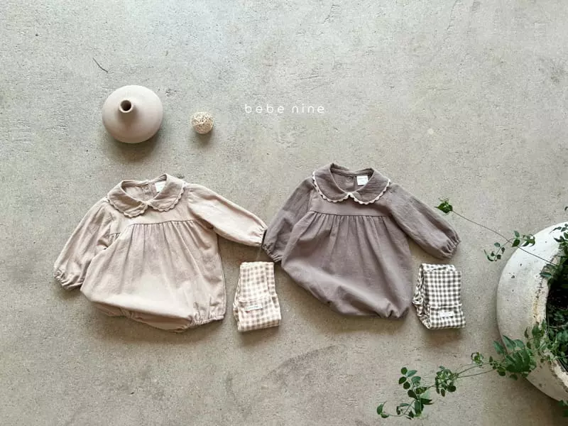 Bebe Nine - Korean Baby Fashion - #babyoutfit - Cocoa Lace Bodysuit - 9