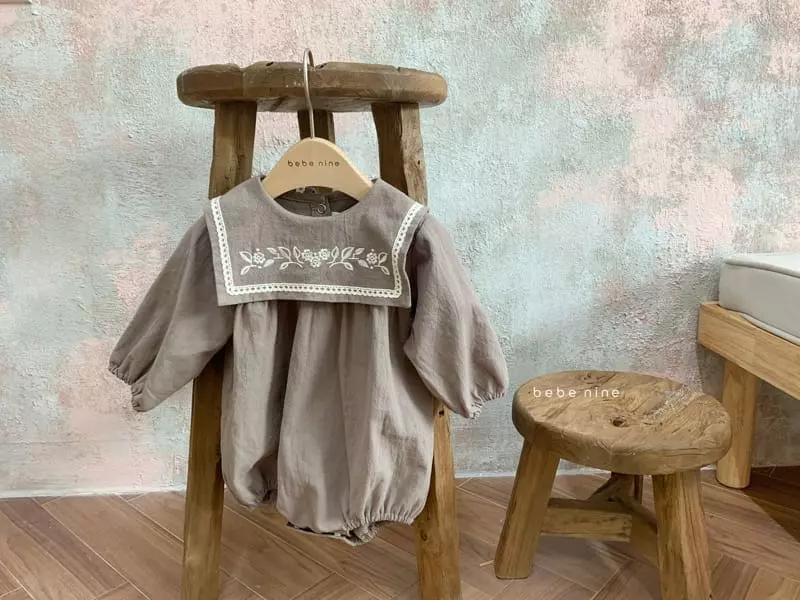 Bebe Nine - Korean Baby Fashion - #babyoutfit - Sorbe Embroidery Bodysuit - 2