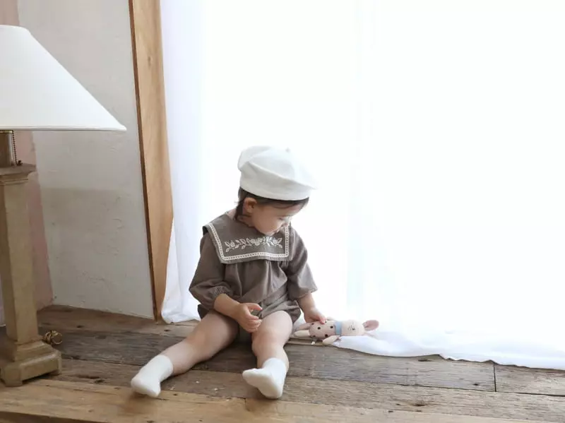 Bebe Nine - Korean Baby Fashion - #babyoutfit - Sorbe Embroidery Bodysuit - 3