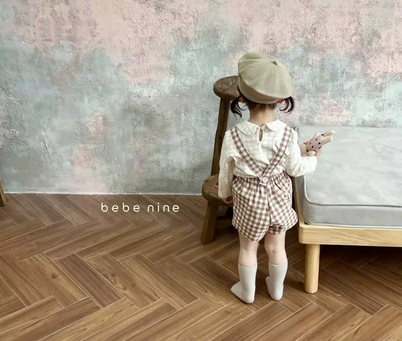Bebe Nine - Korean Baby Fashion - #babyoutfit - Circle Collar Tee Check Dot - 4