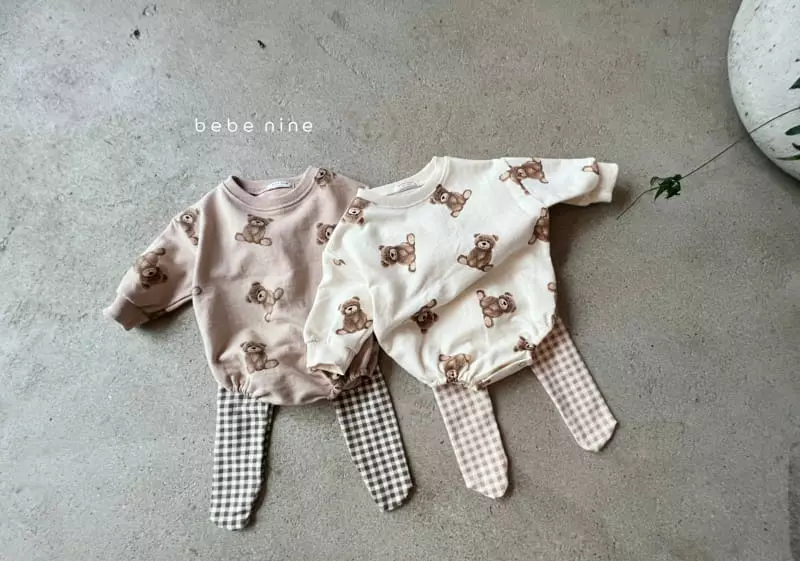 Bebe Nine - Korean Baby Fashion - #onlinebabyshop - Bear Doll Bodysuit - 2