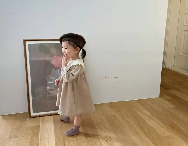 Bebe Nine - Korean Children Fashion - #Kfashion4kids - Luna Frill One-piece Beige - 8