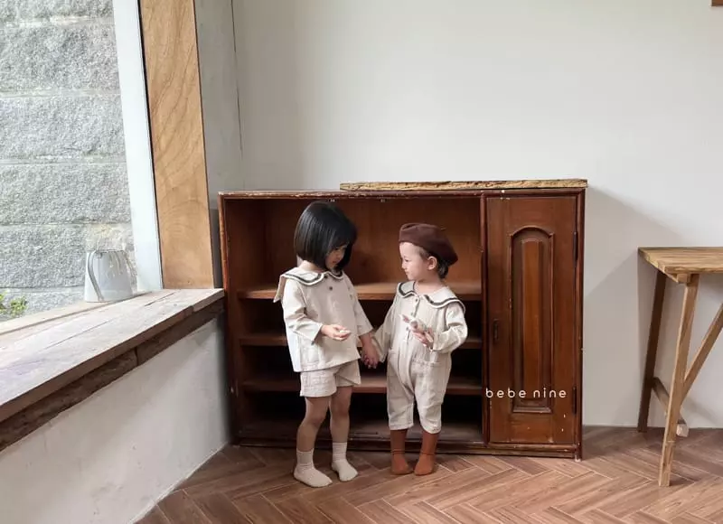 Bebe Nine - Korean Children Fashion - #childrensboutique - Lava Sailor Collar Top Bottom Set - 5