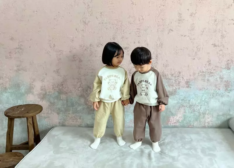 Bebe Nine - Korean Children Fashion - #childrensboutique - Walnut Bear Top Bottom Set - 6