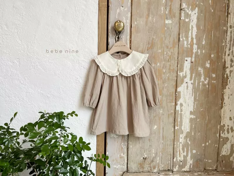 Bebe Nine - Korean Children Fashion - #designkidswear - Luna Frill One-piece Beige - 2