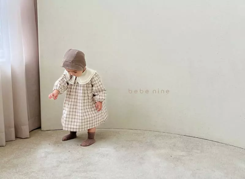 Bebe Nine - Korean Children Fashion - #designkidswear - Luna Frill One-piece Check  - 4