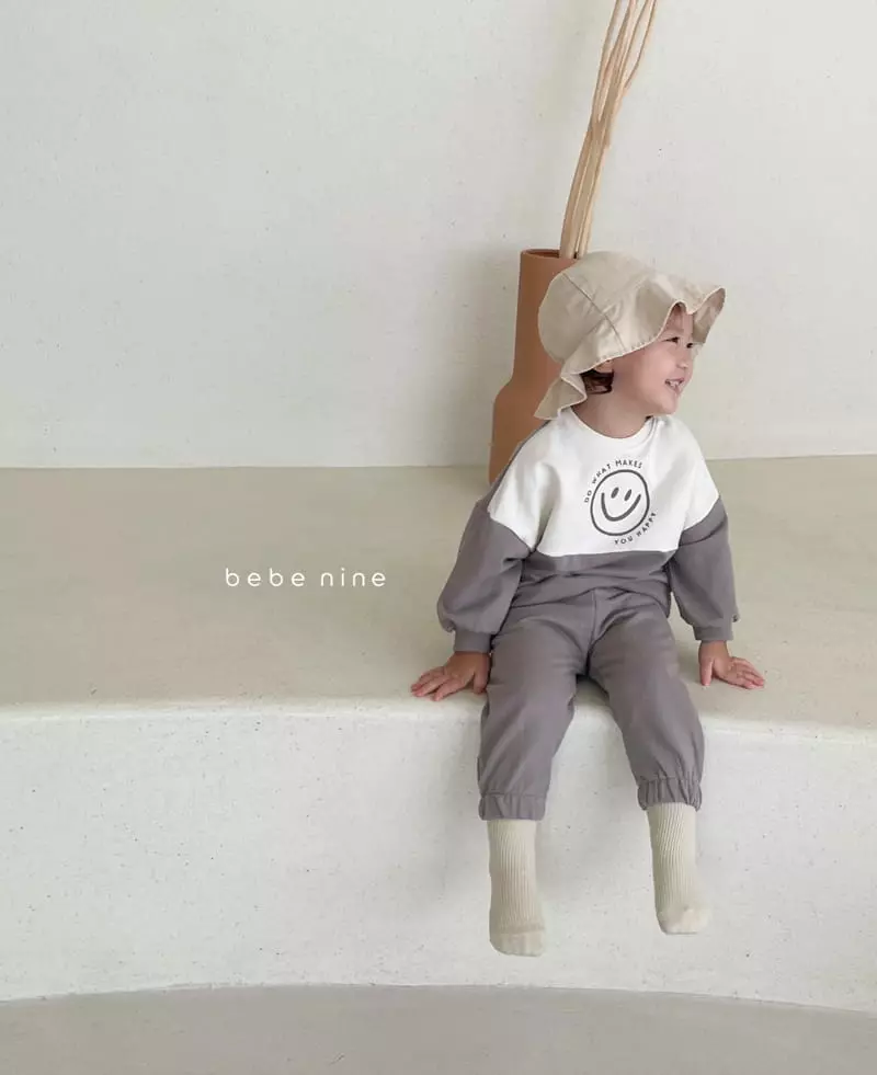 Bebe Nine - Korean Children Fashion - #kidsshorts - Smile Top Bottom Set - 9