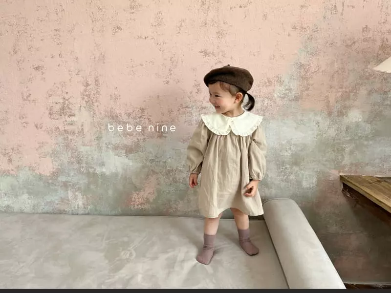 Bebe Nine - Korean Children Fashion - #kidzfashiontrend - Luna Frill One-piece Beige - 7