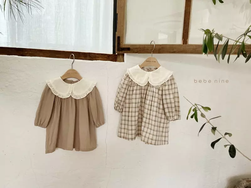 Bebe Nine - Korean Children Fashion - #magicofchildhood - Luna Frill One-piece Check  - 11