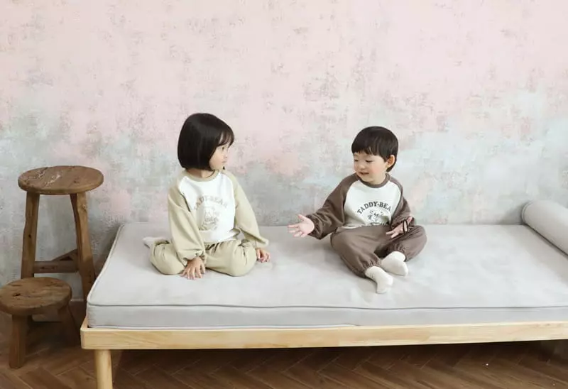 Bebe Nine - Korean Children Fashion - #prettylittlegirls - Walnut Bear Top Bottom Set - 3