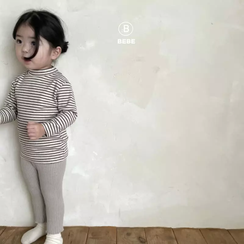 Bella Bambina - Korean Baby Fashion - #babyboutique - Bebe  Stripes Halfg Turtleneck Tee - 7
