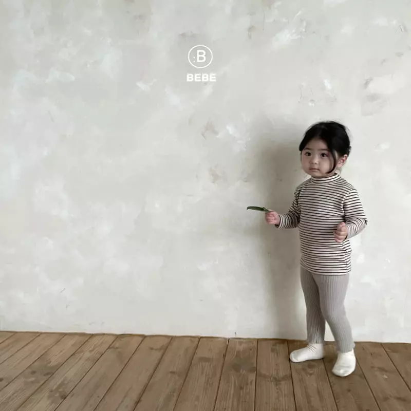 Bella Bambina - Korean Baby Fashion - #babyfashion - Bebe  Stripes Halfg Turtleneck Tee - 11
