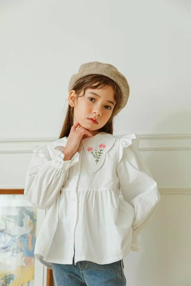 Berry Berry - Korean Children Fashion - #childofig - Flower Embroidery Blouse - 10