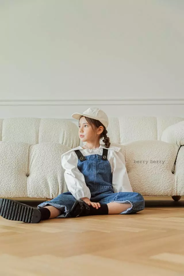 Berry Berry - Korean Children Fashion - #childofig - Denim Dungarees - 7