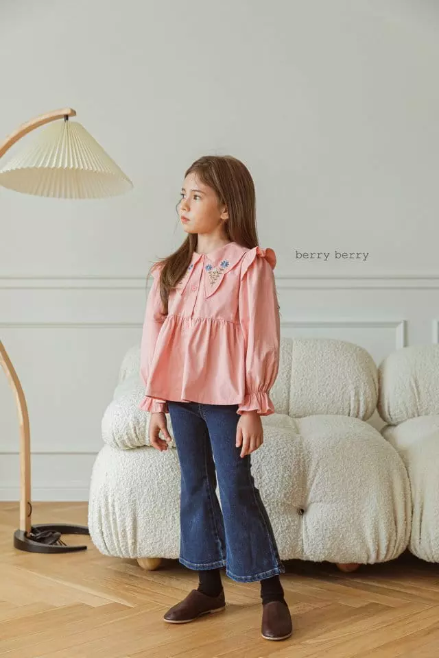 Berry Berry - Korean Children Fashion - #designkidswear - Flower Embroidery Blouse - 12
