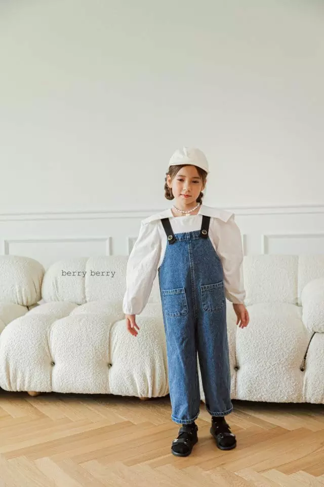 Berry Berry - Korean Children Fashion - #fashionkids - Denim Dungarees - 11