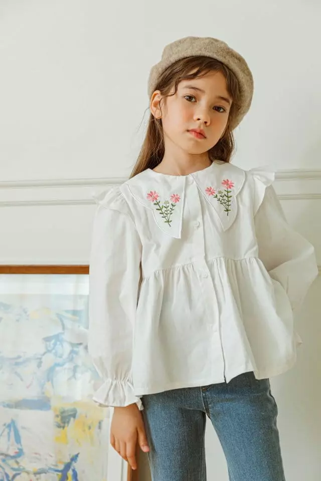 Berry Berry - Korean Children Fashion - #magicofchildhood - Flower Embroidery Blouse - 6