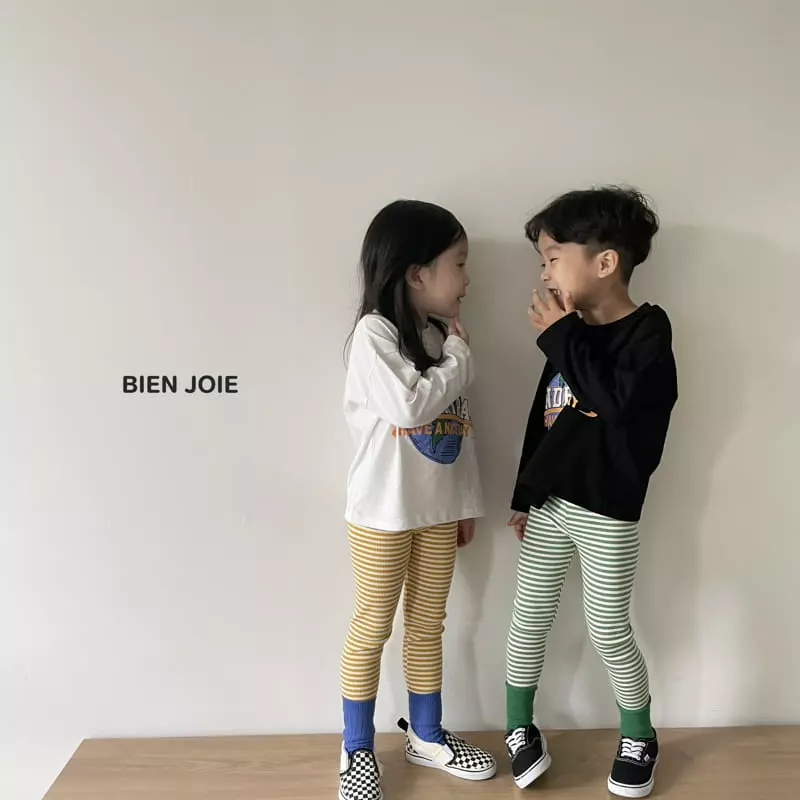 Bien Joie - Korean Children Fashion - #Kfashion4kids - Oz Stripes Leggings - 6