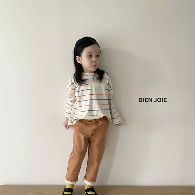 Bien Joie - Korean Children Fashion - #kidsshorts - Memo Stripes Tee - 12