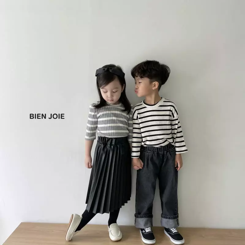 Bien Joie - Korean Children Fashion - #kidsstore - Clack Stripes Tee - 11