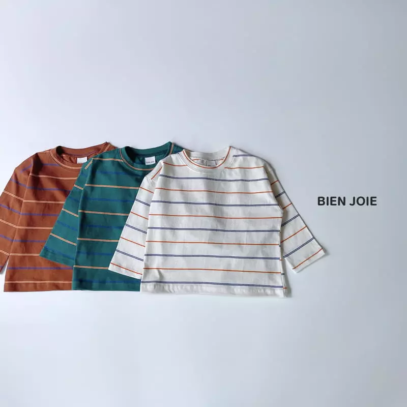 Bien Joie - Korean Children Fashion - #stylishchildhood - Memo Stripes Tee - 6