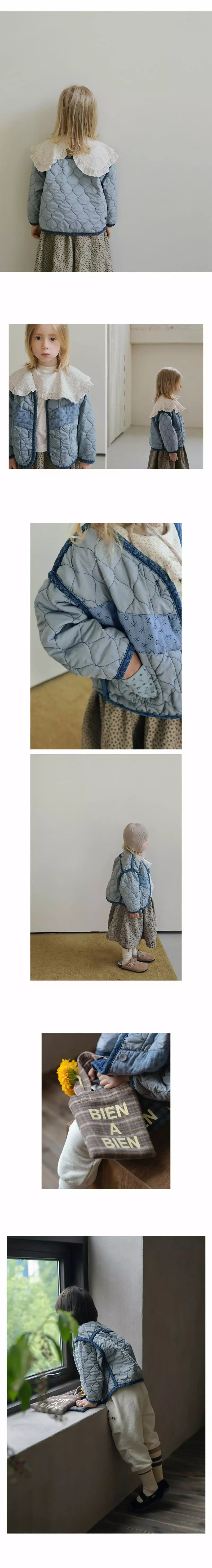 Bien a Bien - Korean Children Fashion - #kidsstore - Crew Denim Padding Jacket - 3