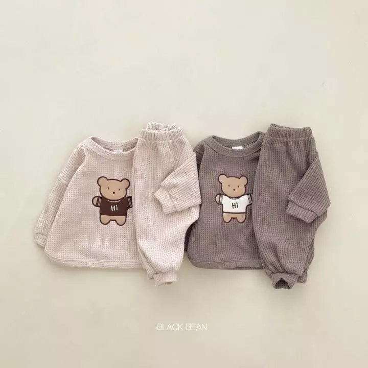 Black Bean - Korean Baby Fashion - #babyboutique - Bebe Teddy Top Bottom Set