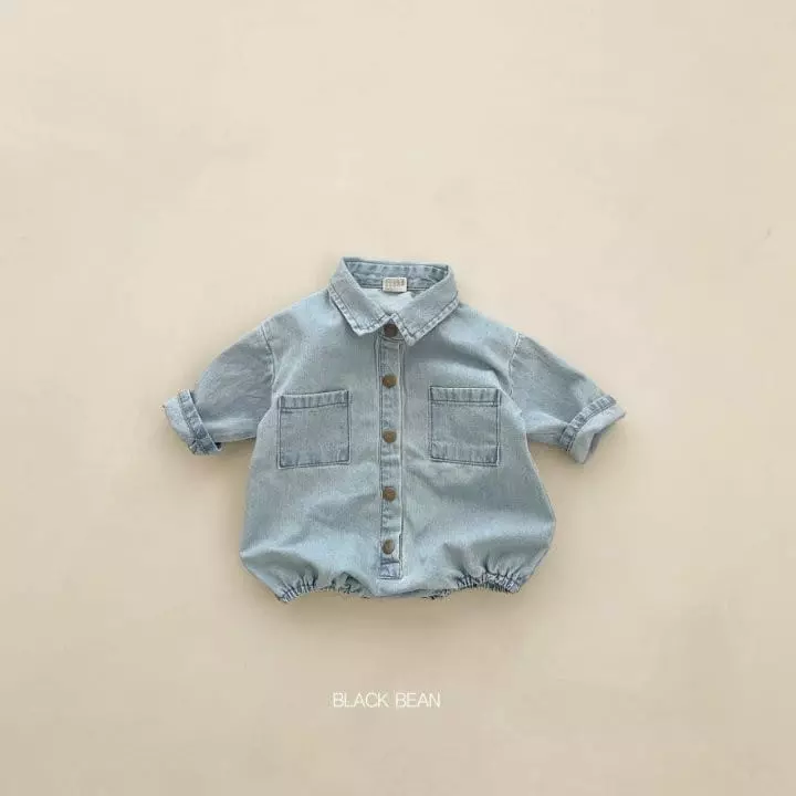 Black Bean - Korean Baby Fashion - #babyboutique - Bebe Denim Bodysuit