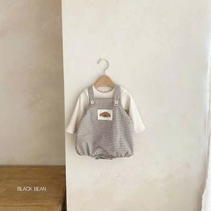 Black Bean - Korean Baby Fashion - #babyboutiqueclothing - Bebe Puppy Dungarees Set - 5