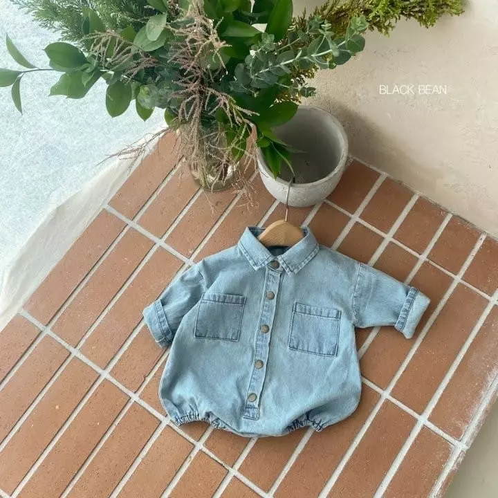 Black Bean - Korean Baby Fashion - #babyboutiqueclothing - Bebe Denim Bodysuit - 2