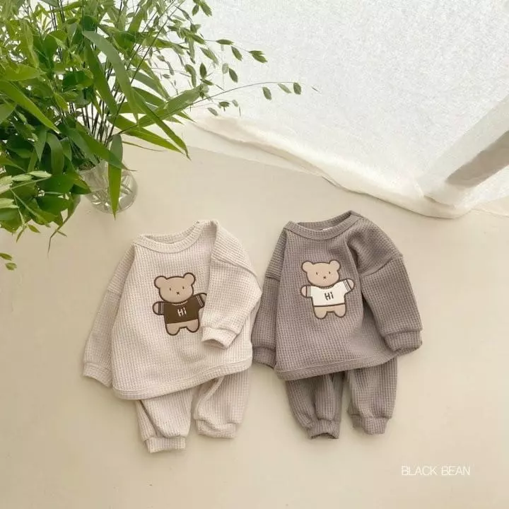 Black Bean - Korean Baby Fashion - #babyclothing - Bebe Teddy Top Bottom Set - 4