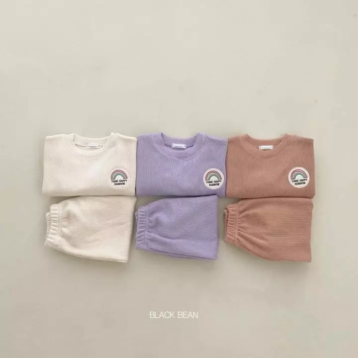 Black Bean - Korean Baby Fashion - #babyfashion - Bebe Rainbow Top Bottom Set