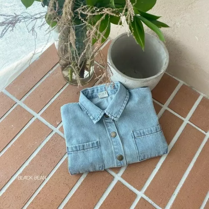 Black Bean - Korean Baby Fashion - #babyclothing - Bebe Denim Bodysuit - 4