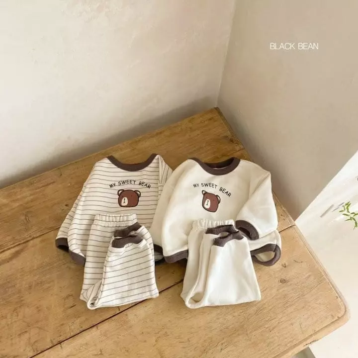 Black Bean - Korean Baby Fashion - #babyfever - Bebe Sweet Top Bottom Set - 6
