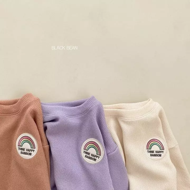 Black Bean - Korean Baby Fashion - #babyfever - Bebe Rainbow Top Bottom Set - 2