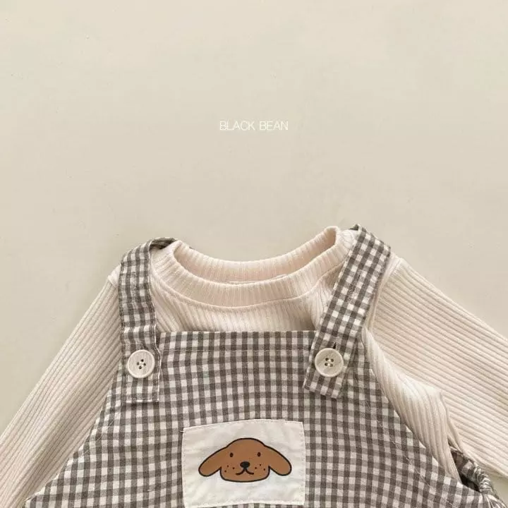 Black Bean - Korean Baby Fashion - #babylifestyle - Bebe Puppy Dungarees Set - 10