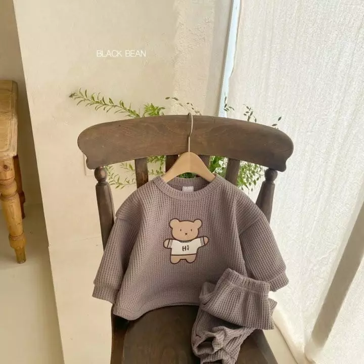 Black Bean - Korean Baby Fashion - #babylifestyle - Bebe Teddy Top Bottom Set - 7