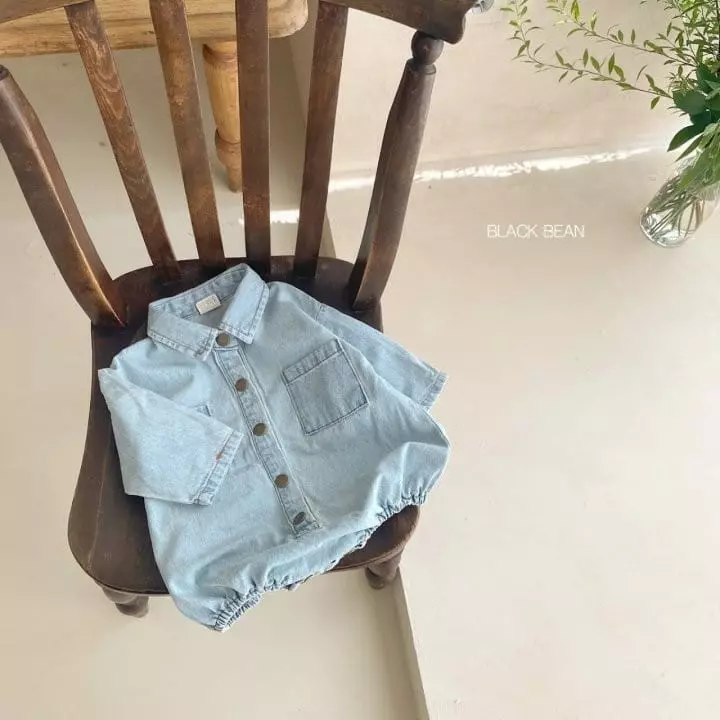 Black Bean - Korean Baby Fashion - #babylifestyle - Bebe Denim Bodysuit - 7