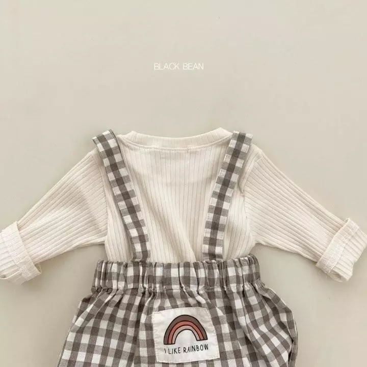 Black Bean - Korean Baby Fashion - #babyoninstagram - Bebe Bow Dungarees Set - 7