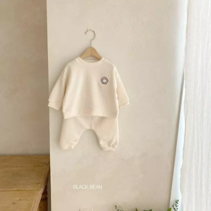 Black Bean - Korean Baby Fashion - #babyoutfit - Bebe Rainbow Top Bottom Set - 7